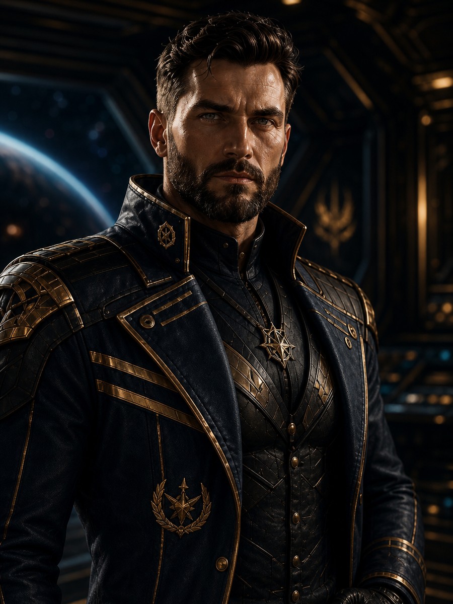 A Commander in ceremonial armor
